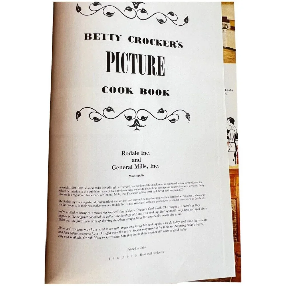 Betty Crocker’s Picture Cook Book 1950 Facsimile Reprint 1998‎ Hardcover Rodale